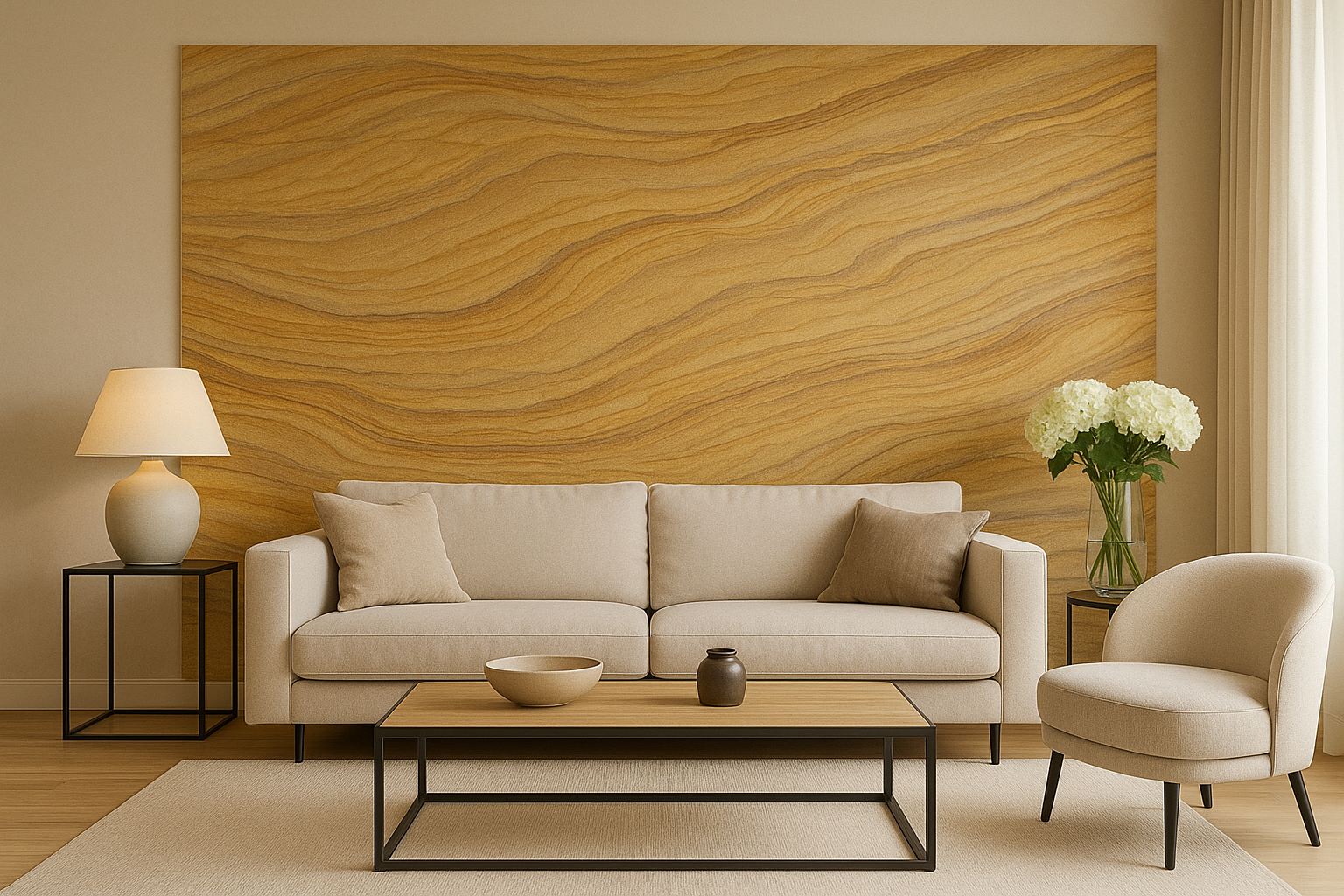 High-quality sandstone wall cladding for luxury interiors